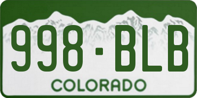 CO license plate 998BLB