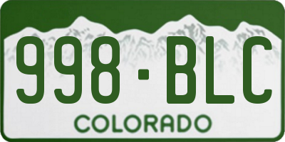 CO license plate 998BLC