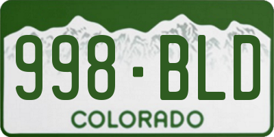 CO license plate 998BLD