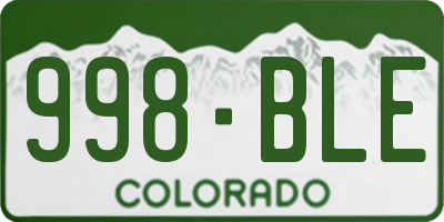 CO license plate 998BLE