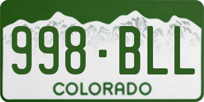 CO license plate 998BLL