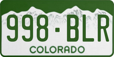 CO license plate 998BLR