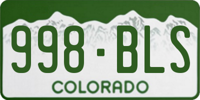 CO license plate 998BLS