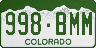 CO license plate 998BMM