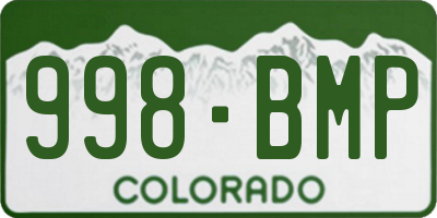 CO license plate 998BMP