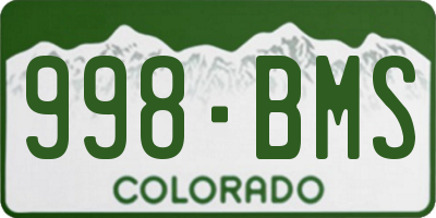 CO license plate 998BMS