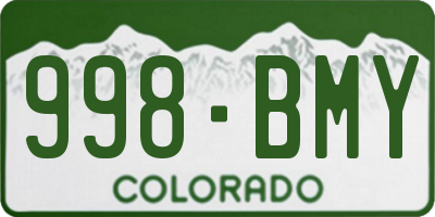 CO license plate 998BMY
