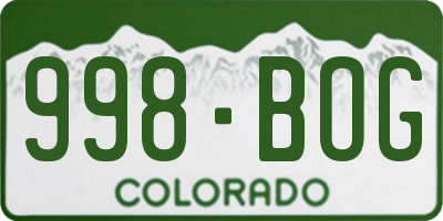 CO license plate 998BOG