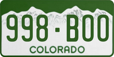CO license plate 998BOO