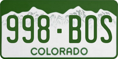 CO license plate 998BOS