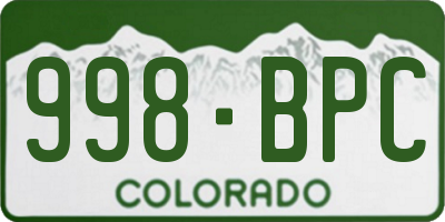 CO license plate 998BPC