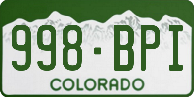 CO license plate 998BPI