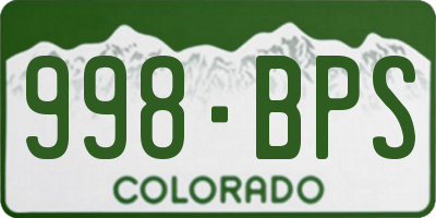 CO license plate 998BPS