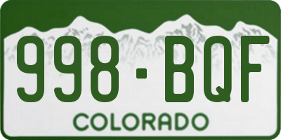 CO license plate 998BQF