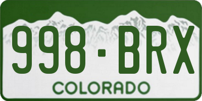 CO license plate 998BRX