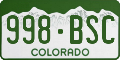 CO license plate 998BSC