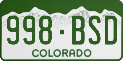 CO license plate 998BSD