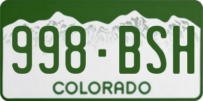 CO license plate 998BSH