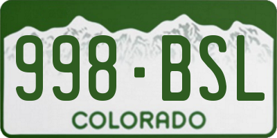 CO license plate 998BSL