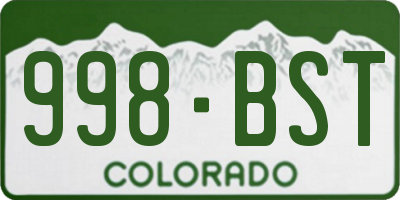CO license plate 998BST