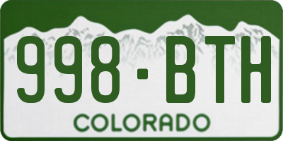 CO license plate 998BTH