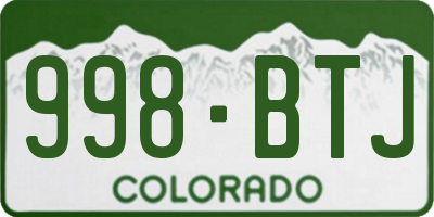 CO license plate 998BTJ