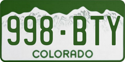 CO license plate 998BTY