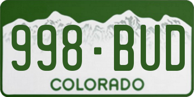CO license plate 998BUD