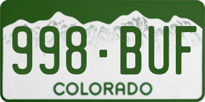 CO license plate 998BUF