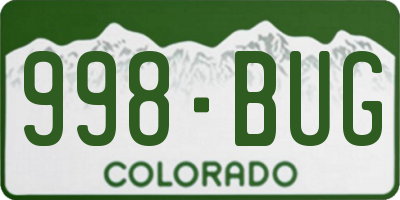 CO license plate 998BUG