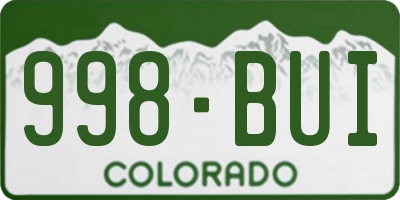 CO license plate 998BUI