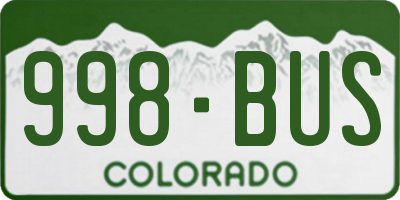 CO license plate 998BUS