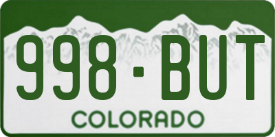 CO license plate 998BUT