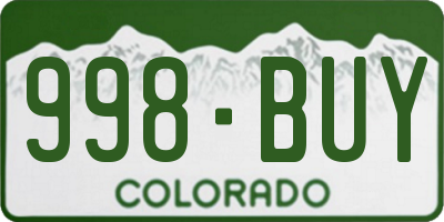 CO license plate 998BUY