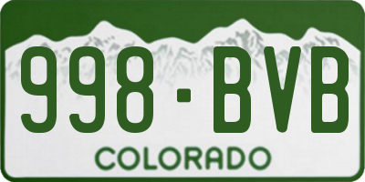 CO license plate 998BVB