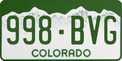CO license plate 998BVG