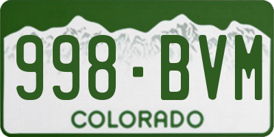 CO license plate 998BVM