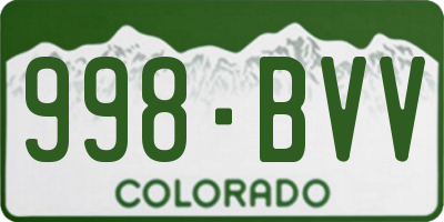 CO license plate 998BVV