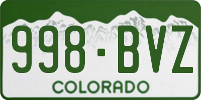 CO license plate 998BVZ