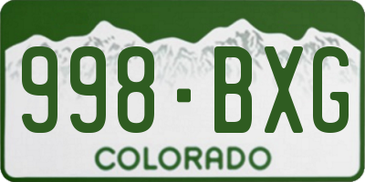 CO license plate 998BXG