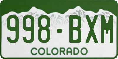 CO license plate 998BXM