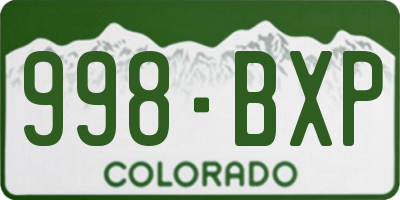 CO license plate 998BXP
