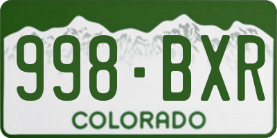 CO license plate 998BXR