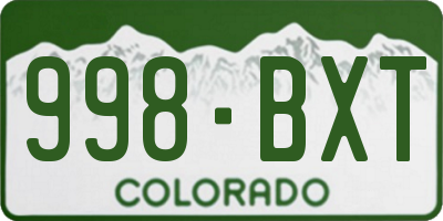 CO license plate 998BXT