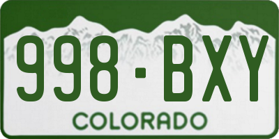 CO license plate 998BXY