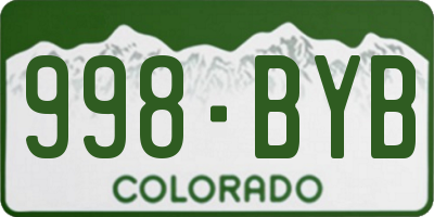 CO license plate 998BYB