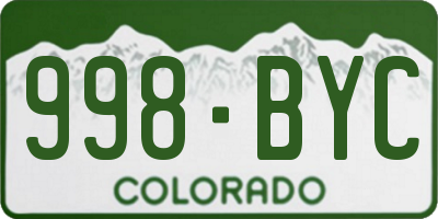 CO license plate 998BYC