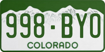 CO license plate 998BYO
