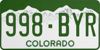 CO license plate 998BYR