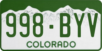 CO license plate 998BYV
